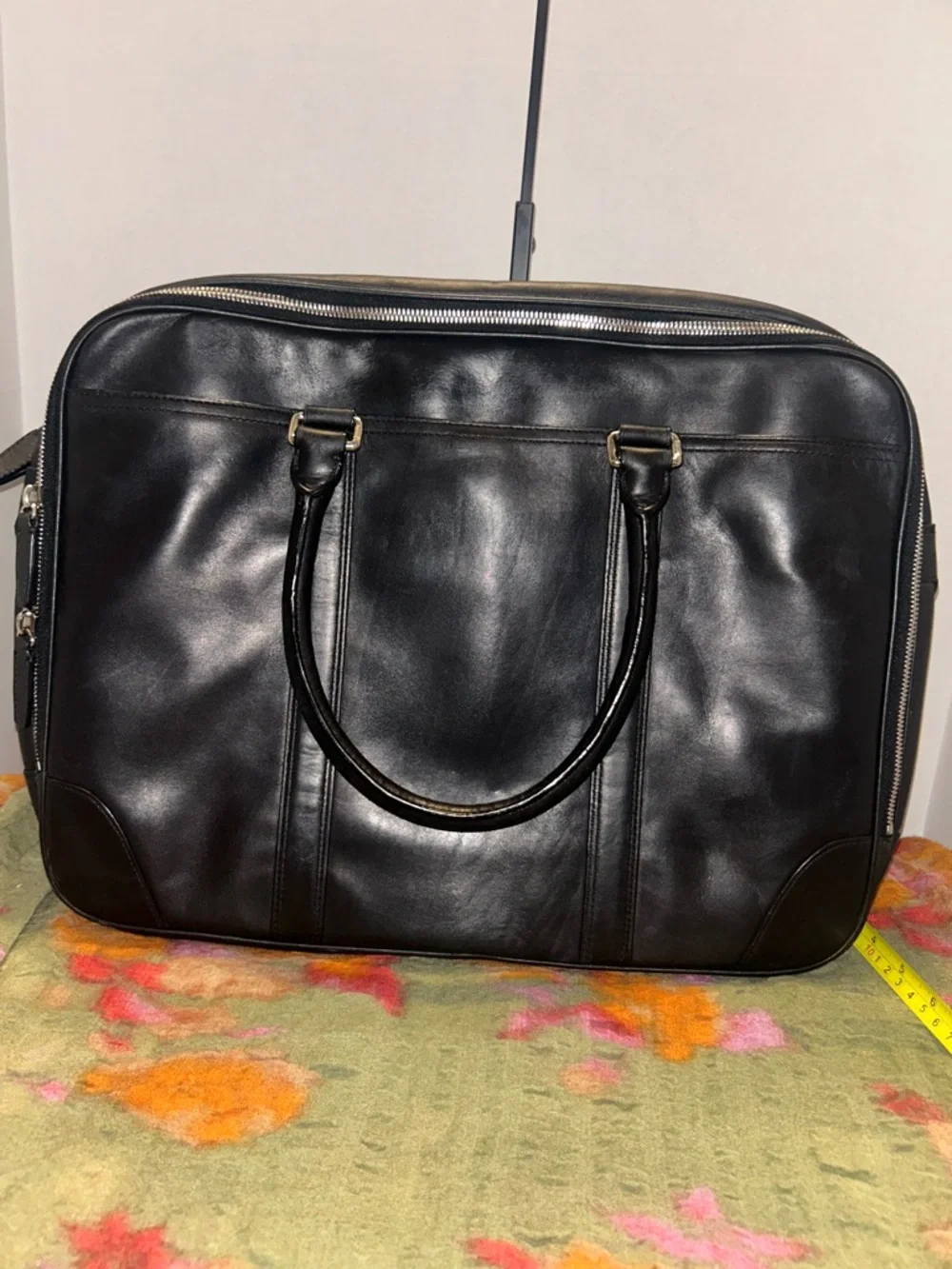 COACH Sleek Black Leather Briefcase Tote